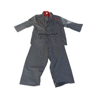 Vintage Rubie’s X-Large Mob Boss Gangster Halloween Costume Unisex Striped Suit